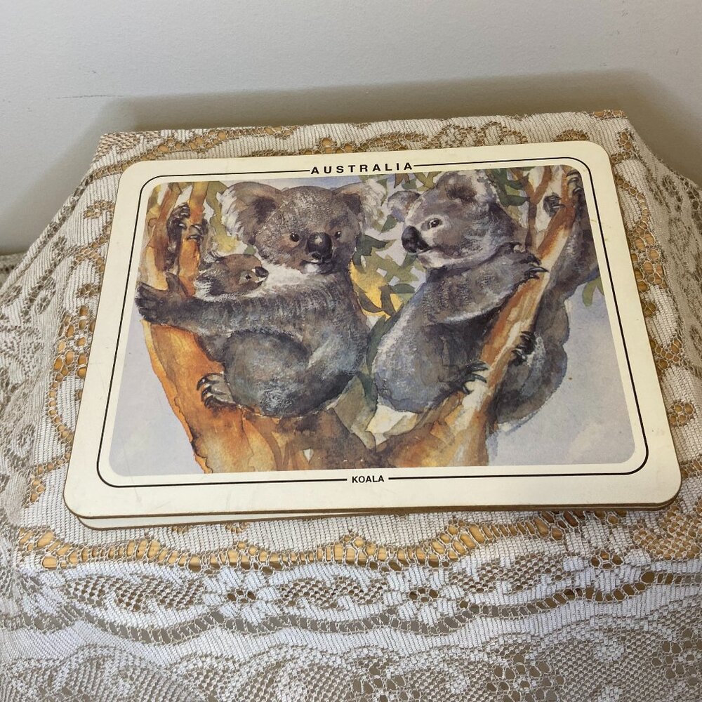 4 Cork Placemats with Animals from Australia